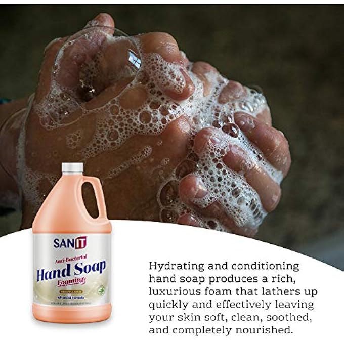 Sanit Ƒ ANTIBACTERIAL FOAMING HAND SOAP REFILL - ADVANCED FORMULA WITH ALOE VERA AND MOISTURIZERS - ALL-NATURAL MOISTURIZING HAND WASH - MADE IN USA, ORIGINAL GOLD, 1 GALLON - Image 4